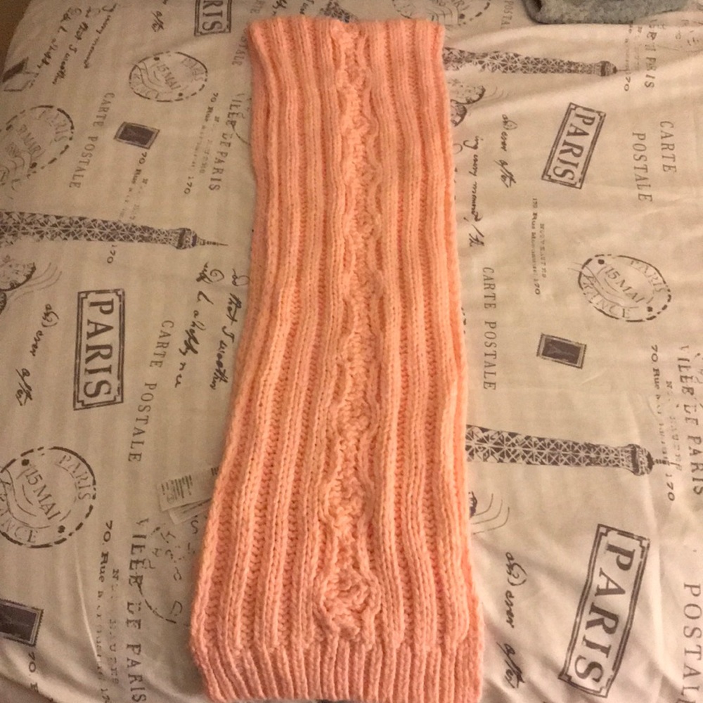 Pink knit scarf